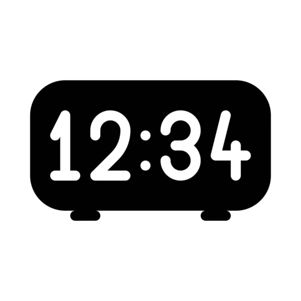 Icono Ilustración Vector Simple Reloj Despertador Digital — Archivo Imágenes Vectoriales