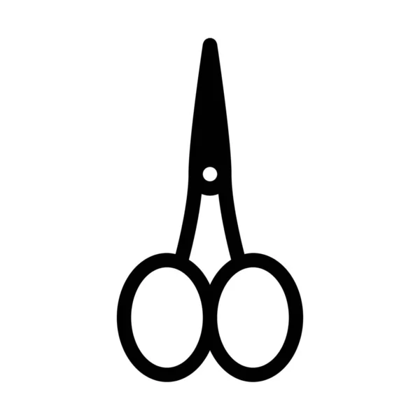 Nail Cutting Scissors Simple Black Line Illustration White Background — Stock Vector