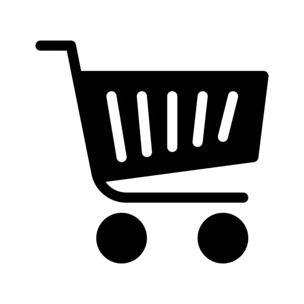 Simple Vector Illustration Supermarket Trolley Shopping Cart — Stock Vector