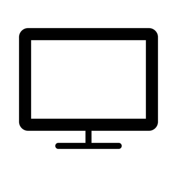 Moniteur Plat Jeu Illustration Simple Ligne Noire Sur Fond Blanc — Image vectorielle