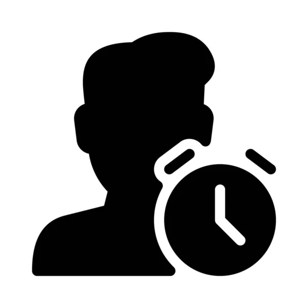 ユーザーの時間の単純なベクトルの図記号 — ストックベクタ