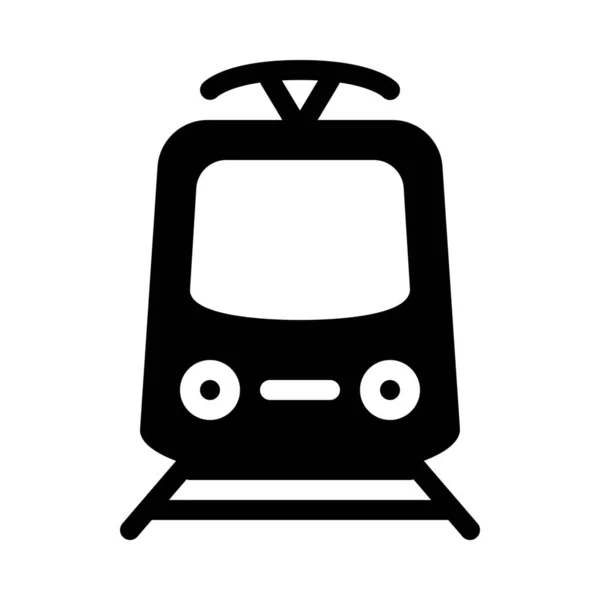 Illustration Vectorielle Simple Signe Tramway Électrique — Image vectorielle