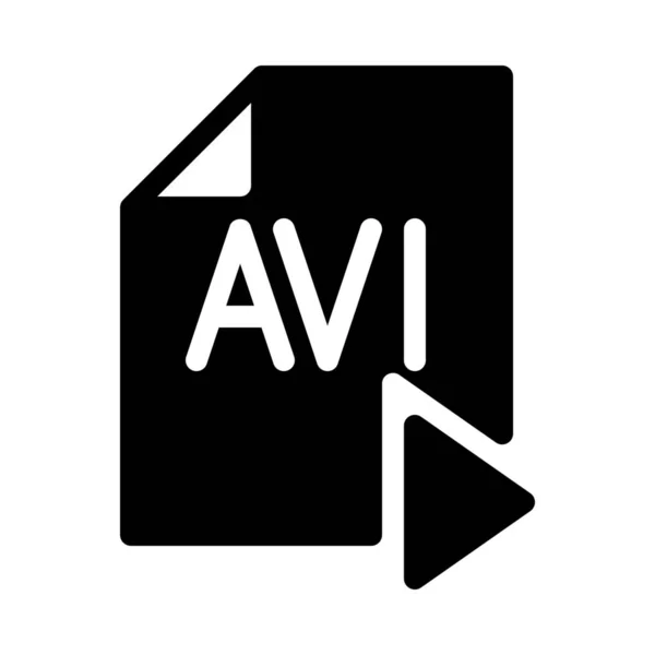 Icône Illustration Vectorielle Simple Format Avi Media — Image vectorielle