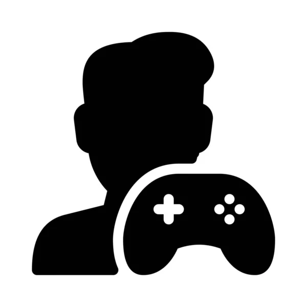 Gamer Isolé Sur Fond Blanc — Image vectorielle