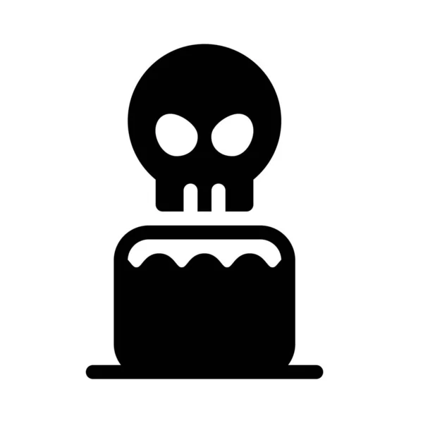 Simple Vector Illustration Skull Cake — Stock Vector