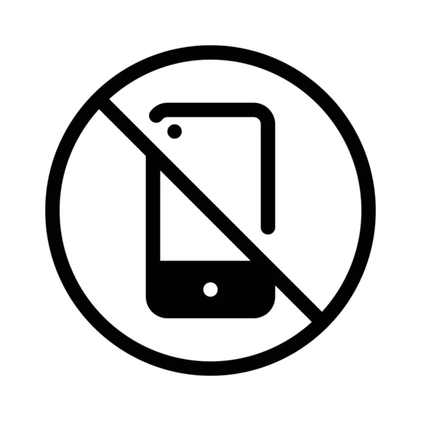 Phone Permesso Semplice Illustrazione Linea Nera Sfondo Bianco — Vettoriale Stock
