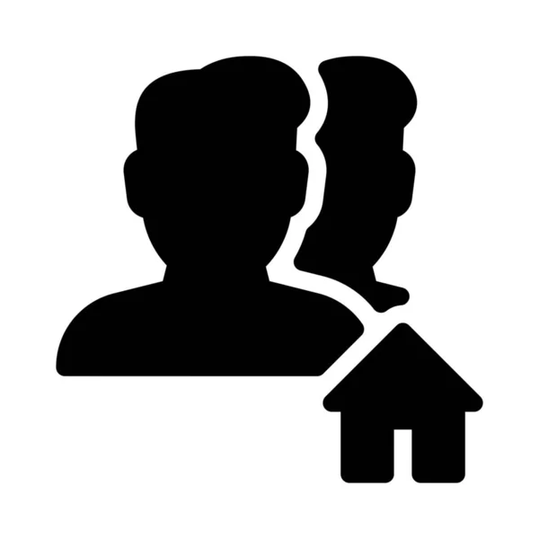 Semplice segno di illustrazione vettoriale degli utenti Home — Vettoriale Stock