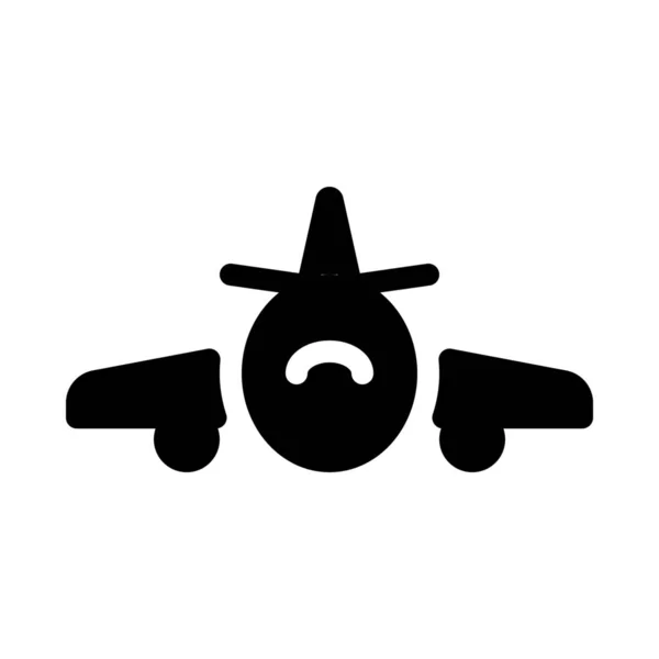 Plane Front View Isolated White Background — Stock Vector