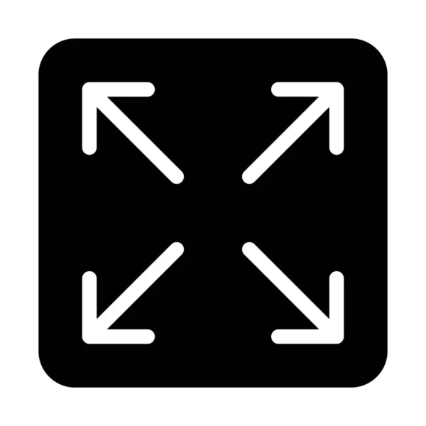 Maximize Option Button Simple Black Line Illustration White Background — Stockový vektor