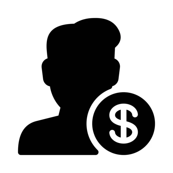 Dinheiro Símbolo Simples Linha Preta Ilustração Fundo Branco — Vetor de Stock