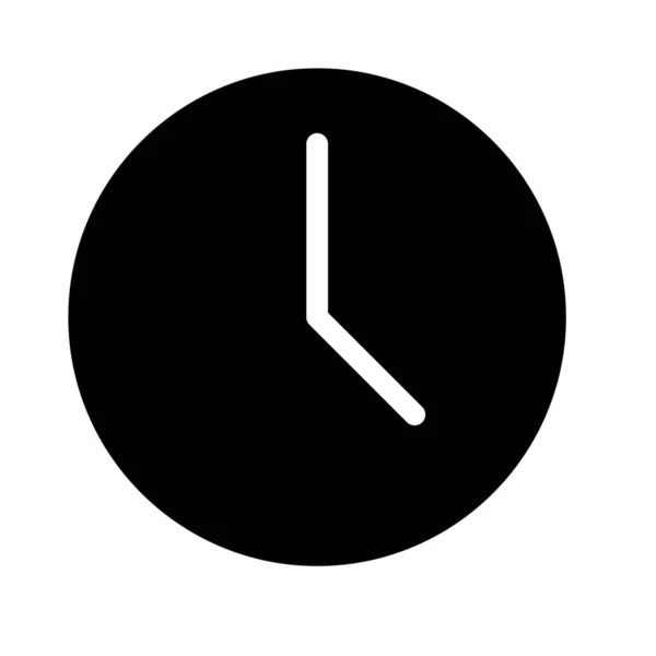 丸い壁時計の簡単なベクトルの図記号 — ストックベクタ