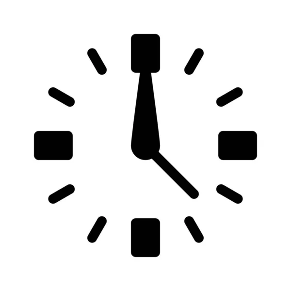 Saat Zamanlayıcı Simgesi Üzerinde Beyaz Izole — Stok Vektör
