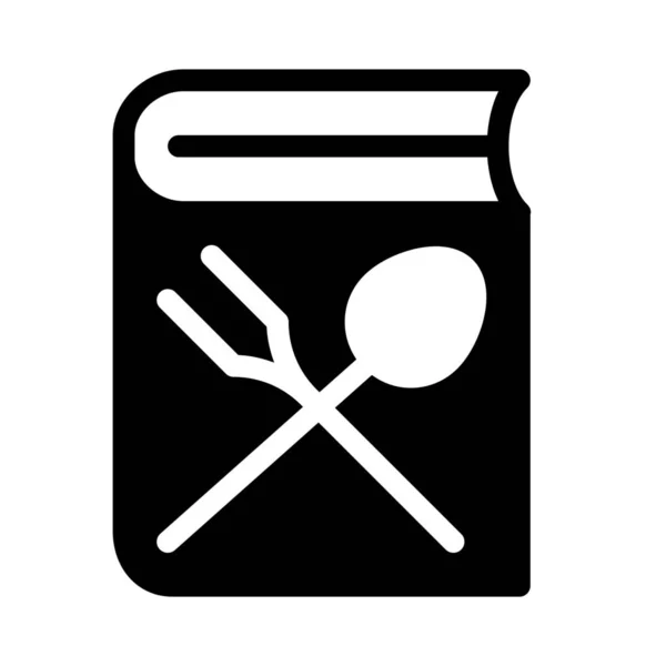 Icono Ilustración Vector Simple Libro Cocina — Vector de stock