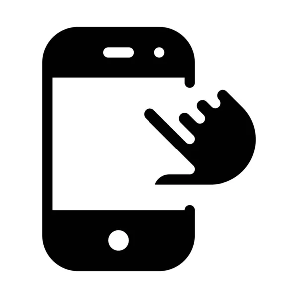 Telefoon Touchscreen Vertoning Geïsoleerd Witte Achtergrond — Stockvector
