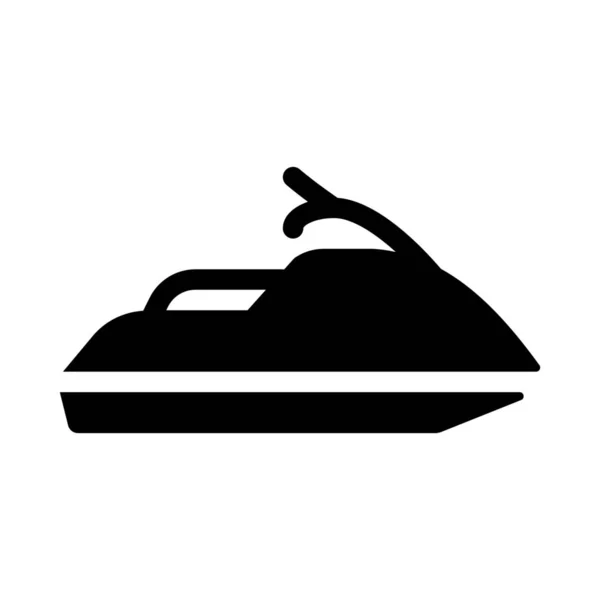 Sports Jet Ski Icon Isolated White — Stock Vector