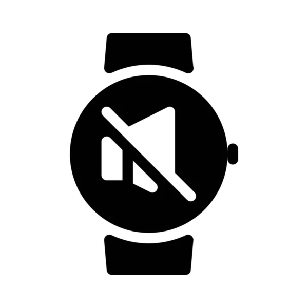 Smartwatch Sessiz Fonksiyonunu Basit Vektör Çizim — Stok Vektör