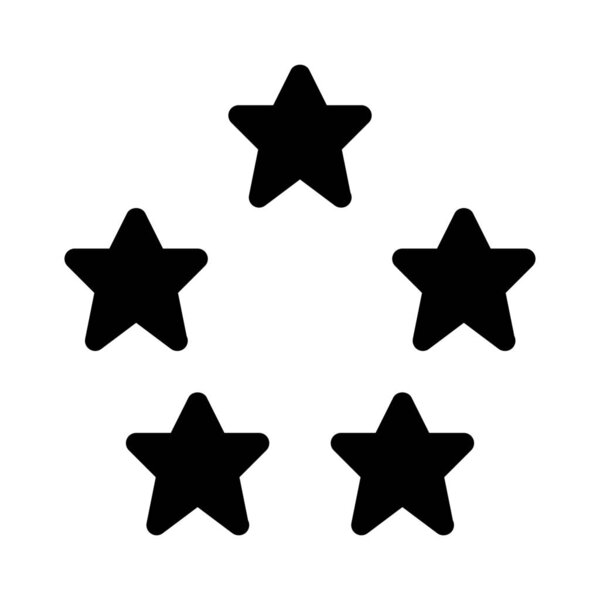 Five Star Rating isolated on white background