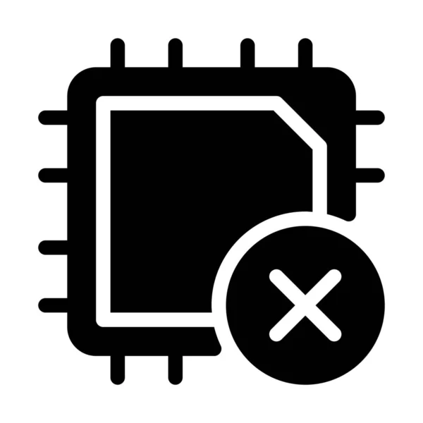 Einfaches Vektor Illustrations Symbol Der Cpu Nicht Installiert — Stockvektor