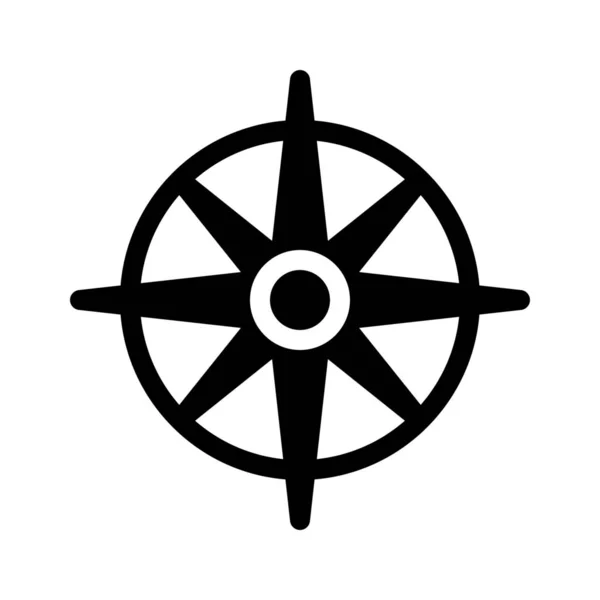 Illustration Vectorielle Simple Icône Rose Boussole Navigation — Image vectorielle