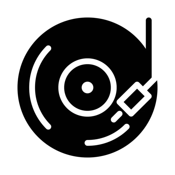 Musik Vinylskiva Isolerad Vit Bakgrund — Stock vektor