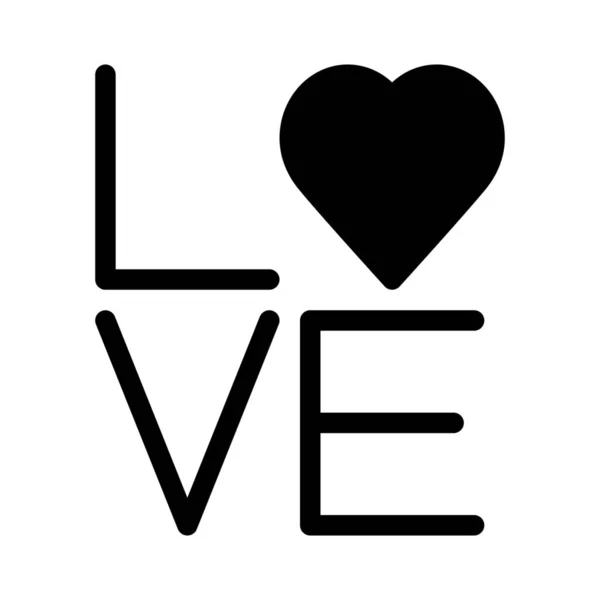 Текст Love Message Проста Чорна Лінія Ілюстрація Білому Тлі — стоковий вектор