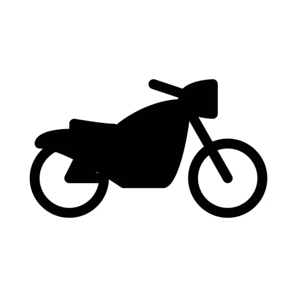 Motocross Bike Atau Motorcycle Ilustrasi Garis Hitam Sederhana Pada Latar - Stok Vektor