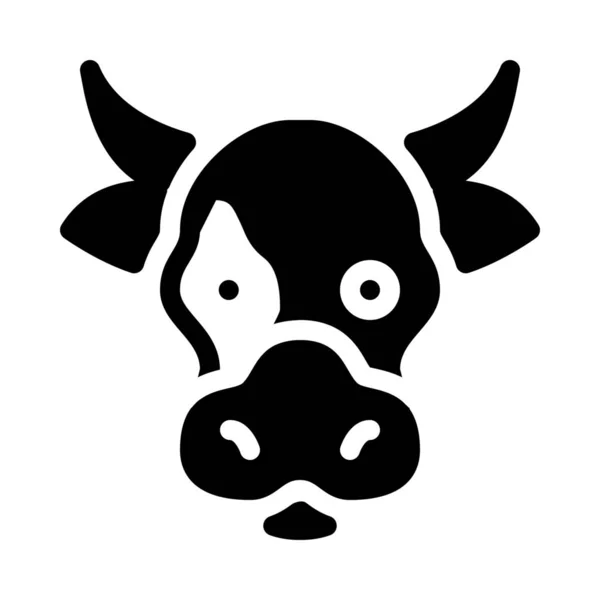 Ícone Ilustração Vetorial Simples Vaca Animal Domesticada — Vetor de Stock
