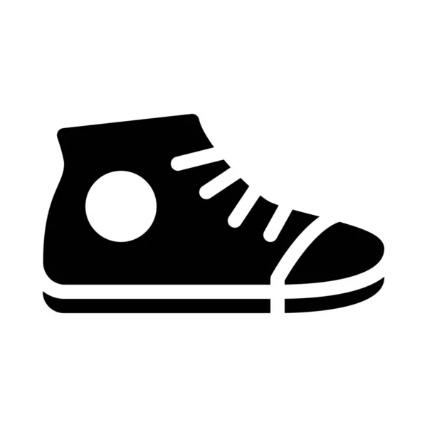 Canvas Sneaker Icon Isolated White — Stock Vector