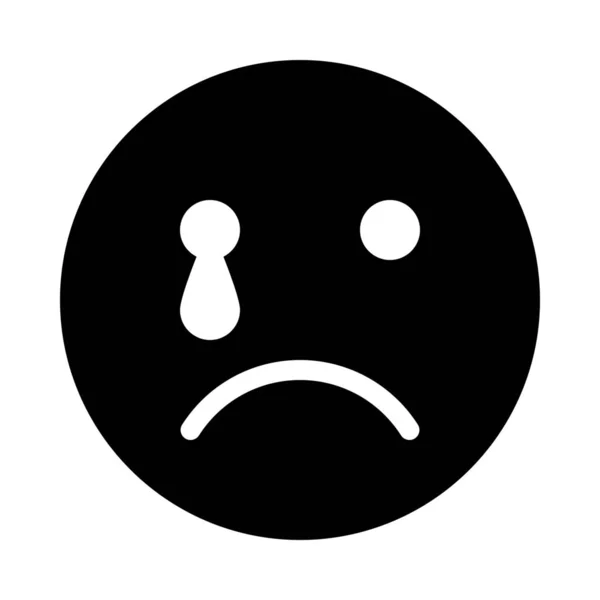 Enkla Vektor Illustration Ikon Cry Ansikte Emoji — Stock vektor
