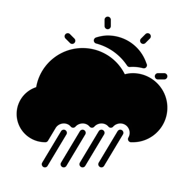 Simple Vector Illustration Cloudy Rainstorm Day — Stock Vector