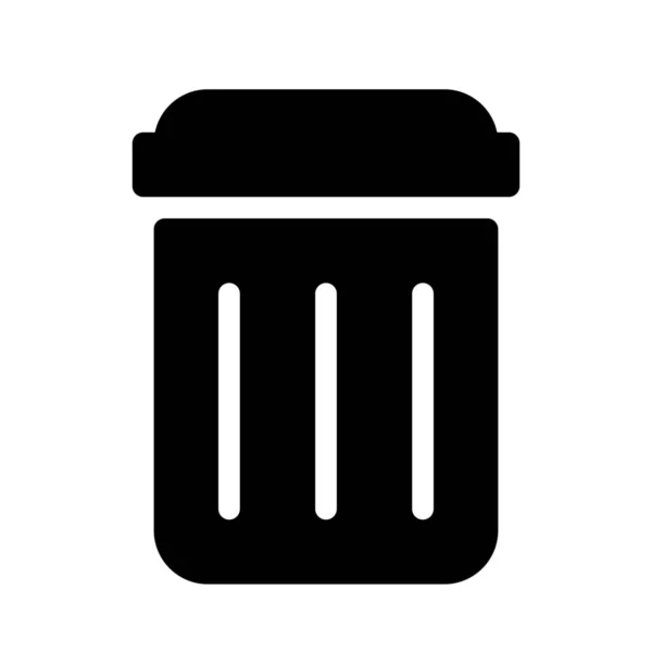 Sinal Ilustração Vetorial Simples Lixo Dustbin — Vetor de Stock