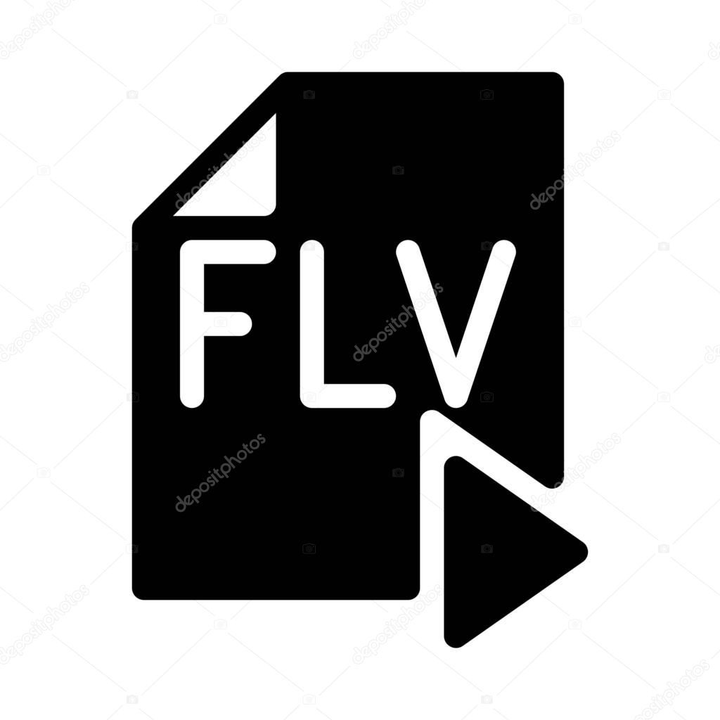 FLV Media File isolated on white background