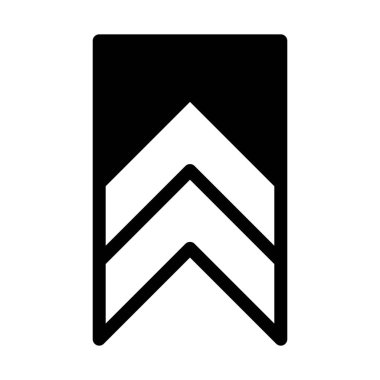 Askeri ödül sınıf iki basit siyah çizgi resimde beyaz arka plan üzerinde