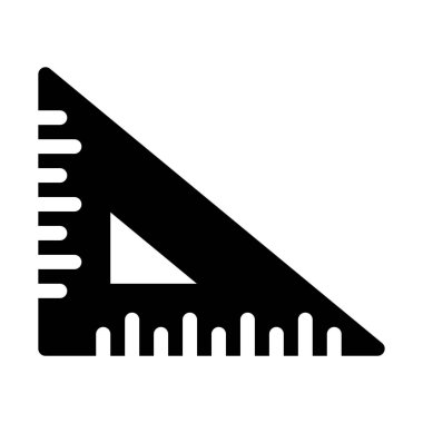 Basit vektör illüstrasyon işareti üçgen cetvelin, Set Meydanı