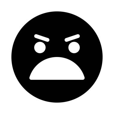 Yelling veya zarar yüz basit vektör illüstrasyon işareti