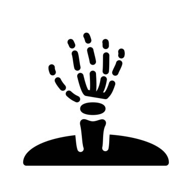 kemik el simgesi üzerinde beyaz izole