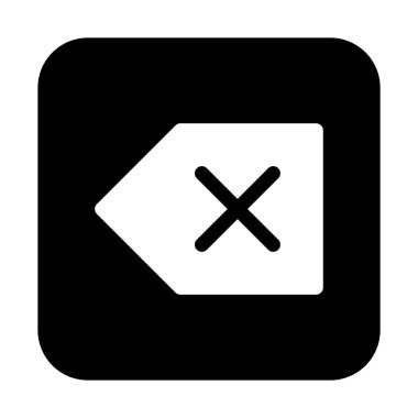 Geri tuşına beyaz arka plan üzerinde silme