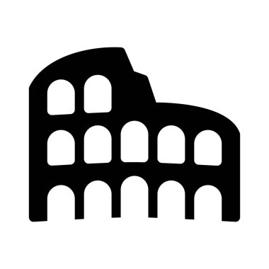 Oval Amphitheatre anıt simgesi üzerinde beyaz izole 