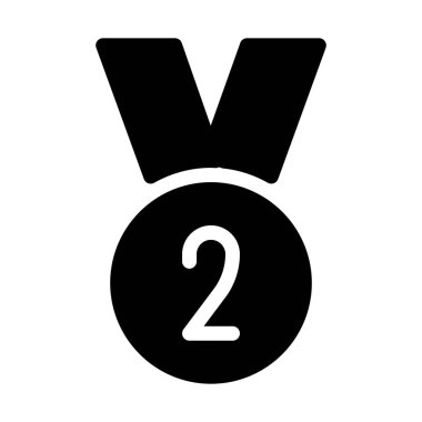 İkinci yer madalya basit vektör çizim