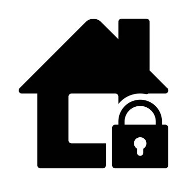 Güvenli evin kilitli basit vektör çizim