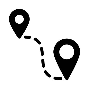 Basit vektör illüstrasyon simge harita navigasyon rotanın