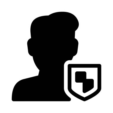 Basit vektör illüstrasyon işareti Kullanıcı savunma