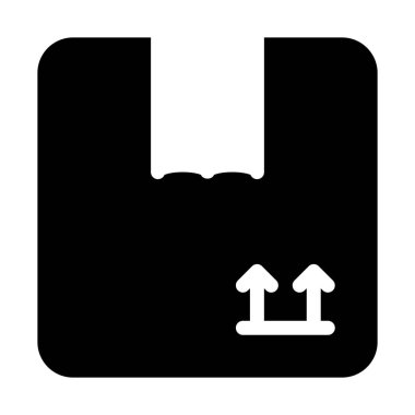 Sevkıyat kutusu paket simgesi üzerinde beyaz izole