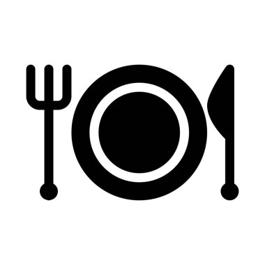 Basit vektör çizim simgesini çatal bıçak takımı