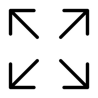 Maximize Window Size, simple black line illustration on white background