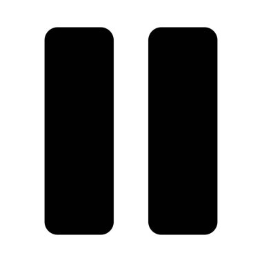 Beyaz arka plan üzerinde izole oyuncu Duraklat düğmesi 