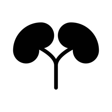 Böbrekler simgesi üzerinde beyaz izole