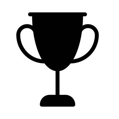 Kupası, spor kazanan simgesi üzerinde beyaz izole 