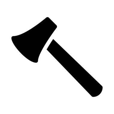 Balta kesme aracı simgesi üzerinde beyaz izole 