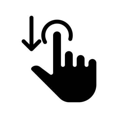 Drag Down or Swipe  on white background